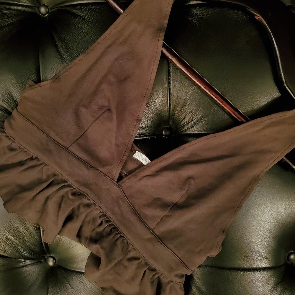 URBAN OUTFITTERS Olive Green Crop Top